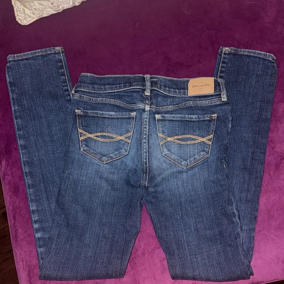 Abercrombie Girls Dark Blue Denim Skinny Jeans size 14 slim girls - Picture 6 of 10